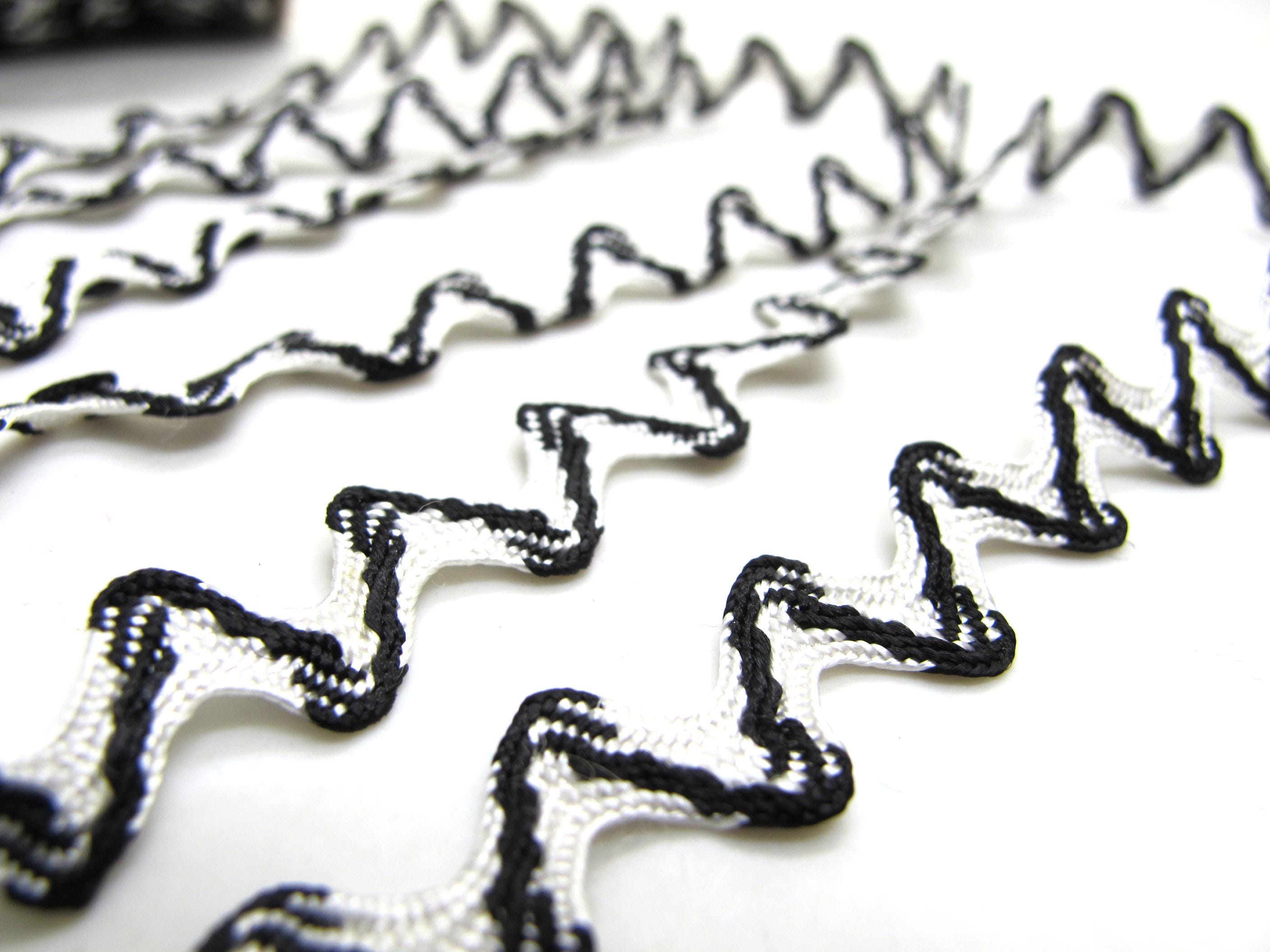 What Is Ric Rac Trim 5 Yards Black and White Ric Rac Wavy Gimp Braided Edge Trim, Scroll ...