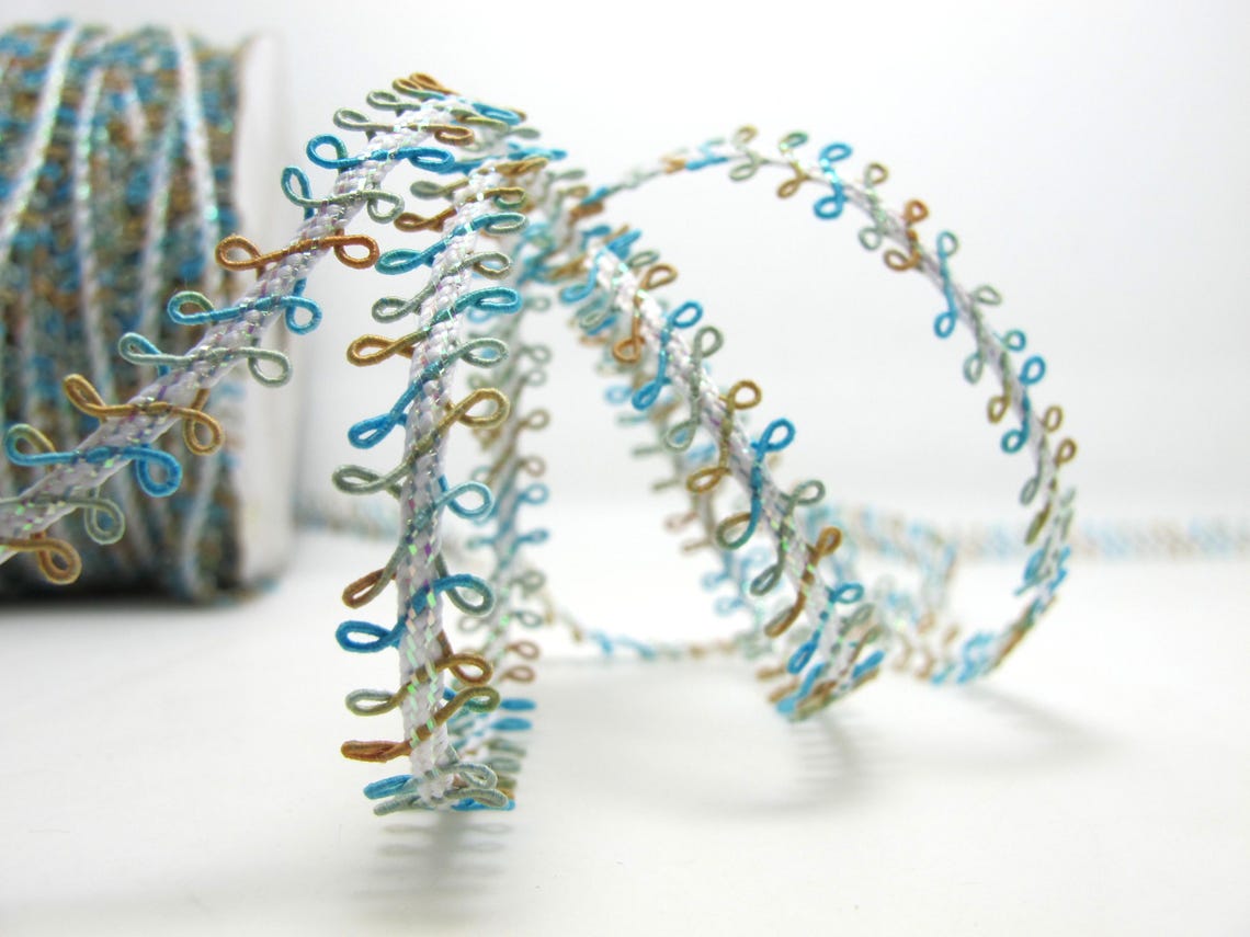 Rococo Ribbon Plate 5 Yards Picot Edge Ribbon, Rococo Trim Base, Woven Ribbon, Ombre ...
