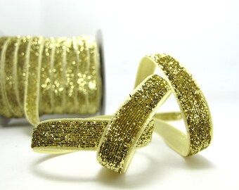 5 Meter Metallic Glitter Band, Glitzergarn, Sparkle Glitter Samtband, Gold