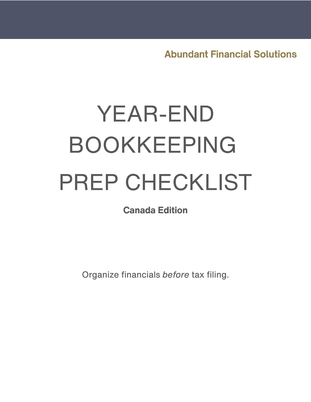 Year-end Bookkeeping Prep Checklist Canada | Small Business Tax Time ...