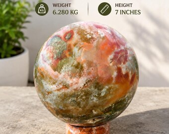 Unicorn Jasper Sphere, Natural Pastel Unicorn Stone, Large Hand Polished Crystal Ball