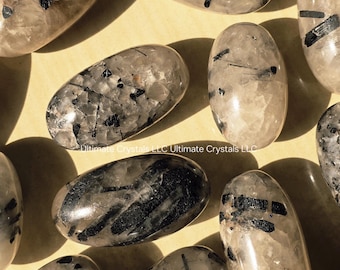 Tourmalinated Quartz Shiva Lingam: Black Tourmaline in Quartz, Protection & Energy Cleansing Stone