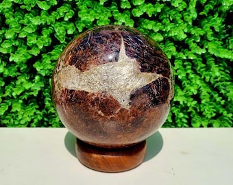 Garnet Sphere: Large Rhodolite Garnet Mica Stone