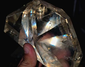 Optical Calcite Iceland Spar Crystal: Double Refraction, Clarity Stone