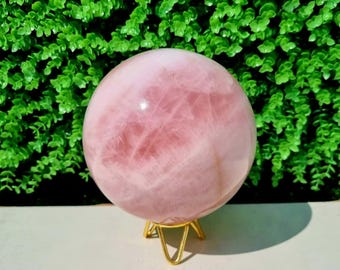 Large Polished Rose Quartz Sphere: Home Decor, Gemstone Gift