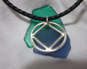 NA Sterling Silver Symbol on Leather for Him
