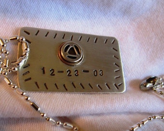 STERLING SILVER Recovery DOGTAG