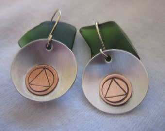 COPPER & Sterling SILVER AA Recovery Earrings