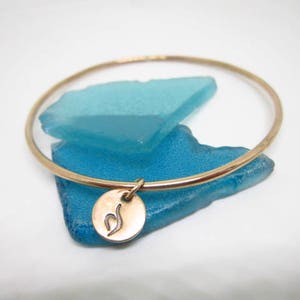 STERLING SILVER or 14 K GOLD Fill Bangle & Eating Disorder Charm image 6