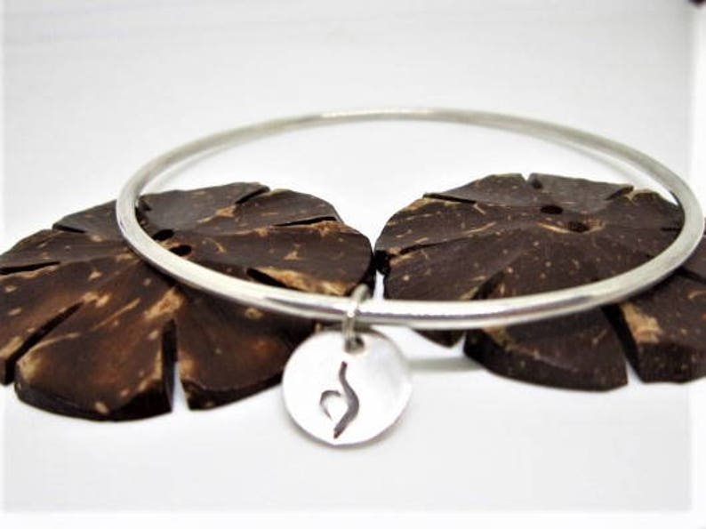 STERLING SILVER or 14 K GOLD Fill Bangle & Eating Disorder Charm image 7
