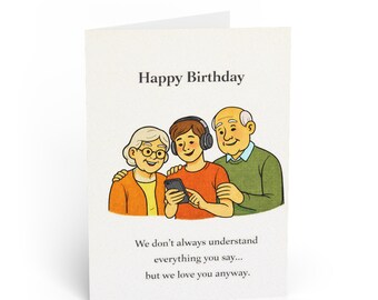 Huxters Biglietti di compleanno per nonno, uomini, lui e lei, caratteri grandi, per papà, sorella, fratello, zio, amico, mamma, zia, nonno, 14,8 cm