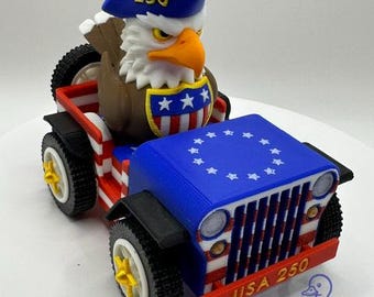USA 250 Patriot Eagle Duck 4x4 Display Toy -  Patriotic 3D Printed - Veteran Made