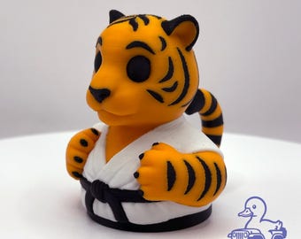 Black Belt Tiger Duck | 3D Printed Martial Arts Figurine | 4x4 Dash
