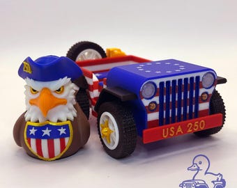 USA 250 Patriot Eagle Duck 4x4 Display Toy -  Patriotic 3D Printed - Veteran Made