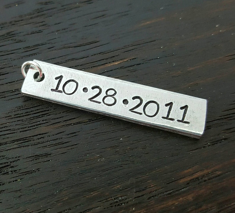 Add on Charm by Miss Ashley Jewelry 1 Rectangle Tag Hand Stamped Charm