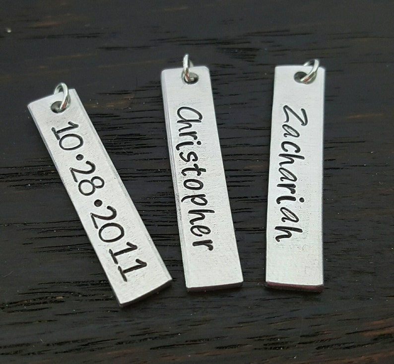 Add on Charm by Miss Ashley Jewelry 1 Rectangle Tag Hand Stamped Charm