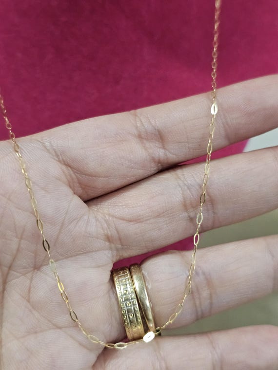18k Saudi Gold Paperclip Necklace /18-inch Chain/women Jewelry - Etsy