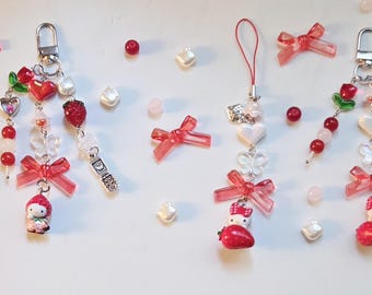 Strawberry Hello Kitty phone charm