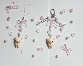 korilakkuma with pink bow Phone Charm