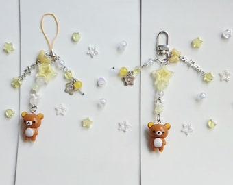 Rilakkuma with yellow star Phone Charm