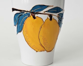 Hand painted ceramic mug