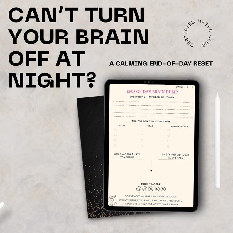 Morning & Night Mental Reset Printable Bundle | Brain Dump, Daily ...