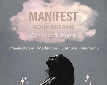 Manifestieren Sie Ihre Dreams Workbook canva bearbeiten PLR | Manifestation Journal Sofortiger Download | Tägliche Manifestation, Meditation & Dankbarkeit Seiten