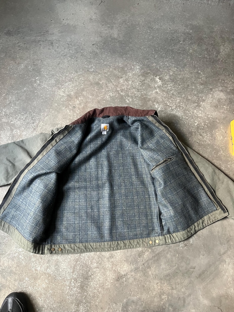 Giacca vintage Carhartt Detroit J97 Mos Green Small immagine 5