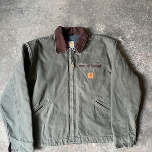 Giacca vintage Carhartt Detroit J97 Mos Green Small immagine 1