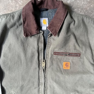 Giacca vintage Carhartt Detroit J97 Mos Green Small immagine 7