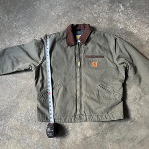 Giacca vintage Carhartt Detroit J97 Mos Green Small immagine 6