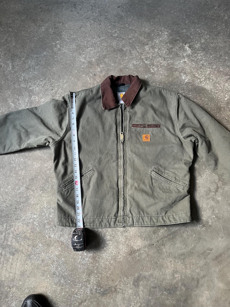 Giacca vintage Carhartt Detroit J97 Mos Green Small immagine 6