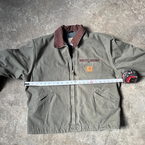 Giacca vintage Carhartt Detroit J97 Mos Green Small immagine 2