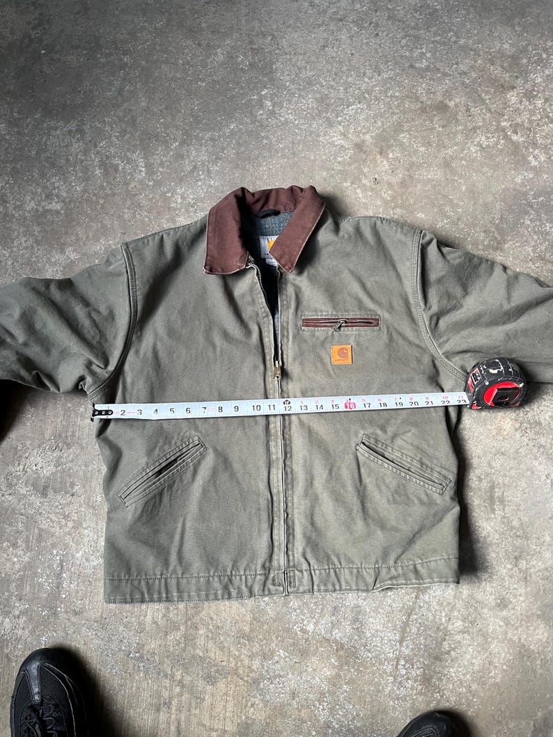 Giacca vintage Carhartt Detroit J97 Mos Green Small immagine 2