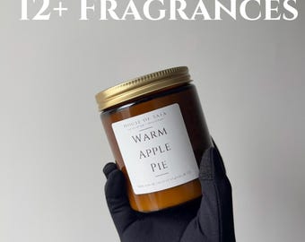 12+ Scents Natural Soy Coconut Candle – Handmade Candle - Vegan & Cruelty free - 8 OZ candle - 80 hours burntime