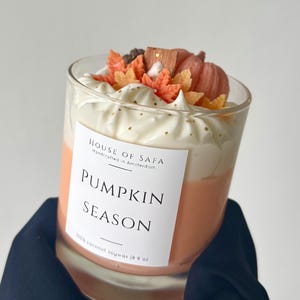 Pumpkin Spice Candle | Handmade Fall Candle | Coconut Soy Wax | Wooden Wick | Autumn Decor | Buttercream & Caramel Scent