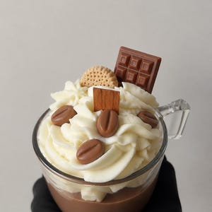 Vela de Café 250ml | Vela Artesanal de Cera de Soja e Coco | Vela com Aroma de Sobremesa | Vela com Aroma de Espresso | Decoração Aconchegante para Casa | Ideia de Presente