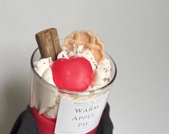 Apple pie Candle | Handmade Fall Candle | Natural Coconut Soy Wax | cotton Wick | Autumn Decor | Apple Pie & Spice scent