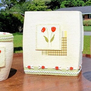 Set da bagno vintage Croscill Chapel Hill "Vanessa" da 4 pezzi - Porta fazzoletti, barattolo con coperchio, tazza