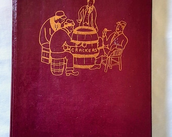 Vintage, gesigneerd hardcoverboek "Around the Cracker Barrel" uit 1982 van de Petersons - Familiebiografie en -geschiedenis