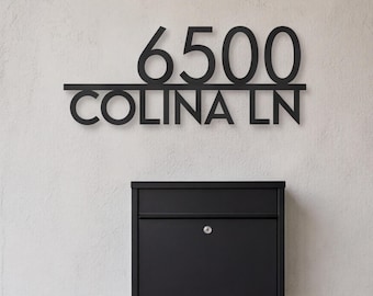 Address Plaque, Address Sign , Steel Number Plaque, Modern House Sign, Custom Metal Sign for House Numbers