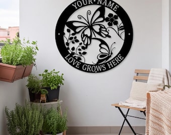 Garden Decor, Outdoor Decor, Garden Art, Custom Sign, Personalized Metal Sign