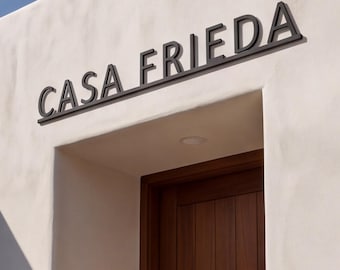 Letrero metálico personalizado para el nombre de la casa, placa exterior para el nombre de la casa, regalo tradicional para inauguración de casa, letrero para el nombre de la casa, letreros exteriores para casas