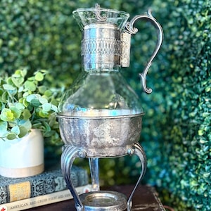 Silverpläterad kaffekanna med glaskanna av FB Rogers