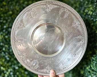Vintage Wm. Rogers Silverplate Serving Plate | Early 20th Century Silver Tray | Antique Style Decor