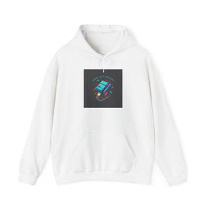 Sudadera con capucha de torre de PC retro neón / Tecnología gamer, fiesta LAN