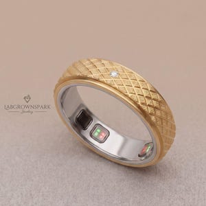 Pierścionek Oura Gen 5, pokrowiec: Solid Gold Moissanite Smart Ring Protector Jacket Wrap Sleeve Luxury Decorative Band For Her