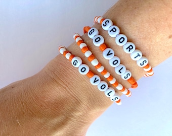 Tennessee Volunteers-kralenarmband | Oranje en wit, Go Vols
