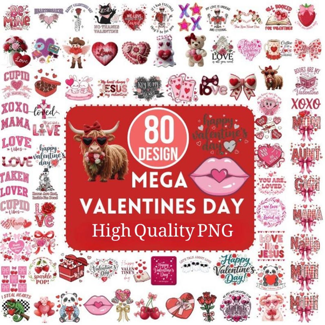 80 Valentine's Day PNG Clipart Bundle – Graphics (digital Download - Etsy