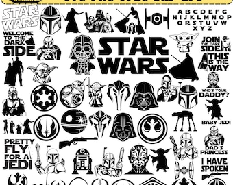 Star Wars SVG Designs: 70 Logos, Clipart, Cut Files (Digital Download)